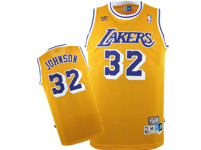 Best NBA Los Angeles Lakers 32 Earvin Johnson Retro Swingman Home Adidas Jersey